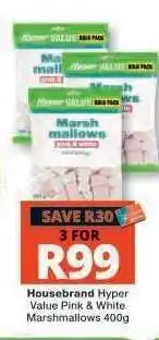 Checkers Housebrand Hyper Value Pink & White Marshmallows 400g offer