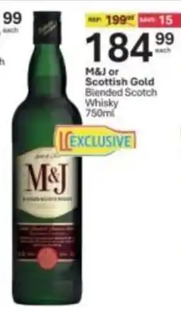 Liquor City M&J Blended Scotch Whisky offer