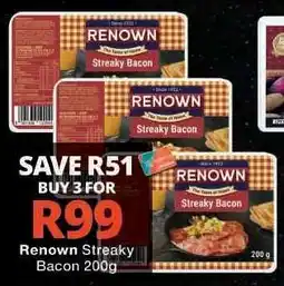 Checkers Renown Streaky Bacon 200g offer