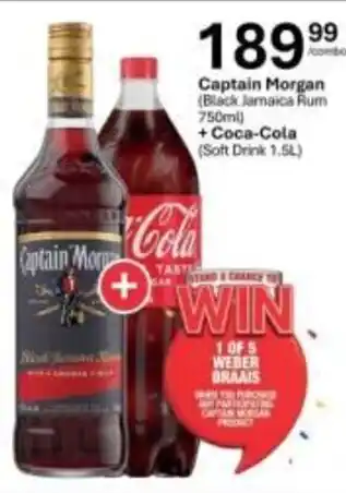 Captain Morgan (Black Jamaica Rum) + Coca-Cola