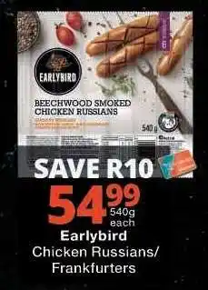 Checkers Earlybird Chicken Russians/Frankfurters offer