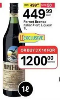 Liquor City Fernet Branca Italian Herb Liqueur offer