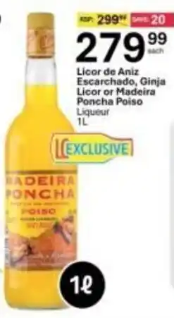 Liquor City Licor de Aniz Escarchado, Ginja Licor or Madeira Poncha Poiso Liqueur offer