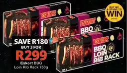 Checkers Eskort BBQ Loin Rib Rack 750g offer