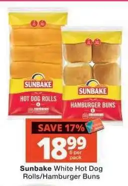 Checkers Sunbake White Hot Dog Rolls/Hamburger Buns offer