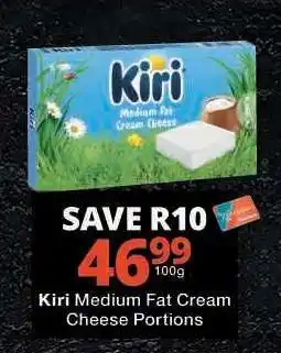 Checkers Kiri Medium Fat Cream Cheese Portions offer