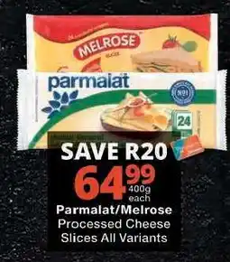 Checkers PARMALAT/MELROSE PROCESSED CHEESE SLICES offer