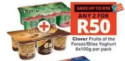 Checkers Clover Fruits of the Forest/Bliss Yoghurt offer