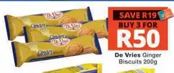 Checkers De Vries Ginger Biscuits 200g offer