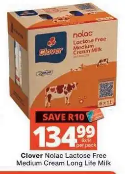 Checkers Clover Nolac Lactose Free Medium Cream Long Life Milk offer