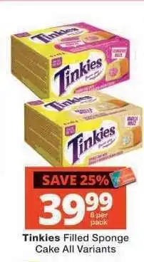 Checkers Tinkies Filled Sponge Cake All Variants offer