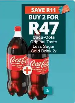 Checkers Coca-Cola Original Taste Less Sugar Cold Drink 2L offer