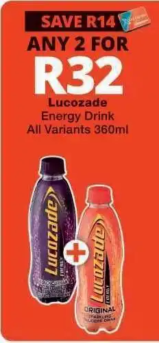 Checkers LUCOZADE ENERGY DRINK offer