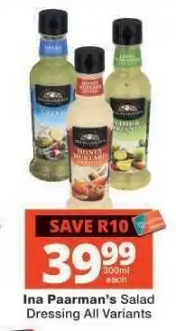 Checkers Ina Paarman's Salad Dressing All Variants offer
