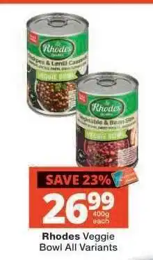 Checkers Rhodes Veggie Bowl All Variants offer