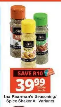 Checkers Ina Paarman's Seasoning/Spice Shaker All Variants offer