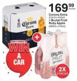 Liquor City Corona Extra + Brutal Fruit Ruby Apple offer