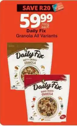 Checkers Daily Fix Granola All Variants offer