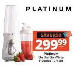 Checkers PLATINUM On-the-Go White Blender 750ml offer