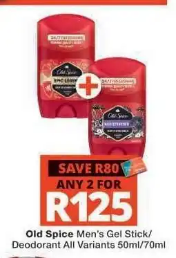 Checkers Old Spice Men's Gel Stick/Deodorant offer