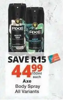Checkers Axe Body Spray offer