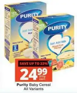 Checkers Purity Baby Cereal offer
