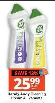 Checkers Handy Andy Cleaning Cream All Variants offer