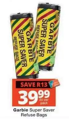 Checkers Garbie Super Saver Refuse Bags offer