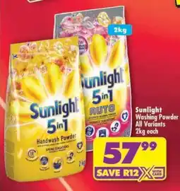 Shoprite Sunlight Washing Powder All Variants 2kg each offer