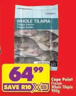 Shoprite Cape Point Frozen Whole Tilapia 900g offer