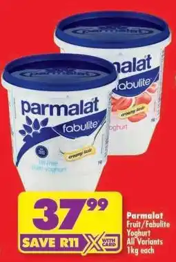 Shoprite Parmalat Fruit/Fabulite Yoghurt offer