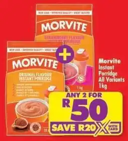 Shoprite Morvite Instant Porridge All Variants 1kg offer