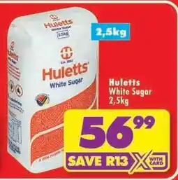 Shoprite Huletts White Sugar 2.5kg offer