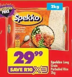 Shoprite Spekko Long Grain Parboiled Rice-2Kg offer