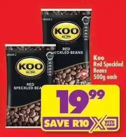 Shoprite Koo Red Speckled Beans 500g each offer