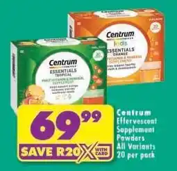 Shoprite Centrum Effervescent Supplement Powders offer