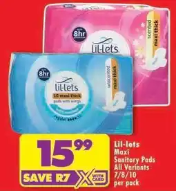 Shoprite Lil-lets Maxi Sanitary Pads offer