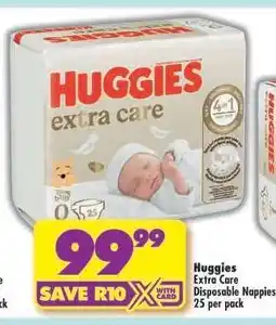 Shoprite Huggies Extra Care Disposable Nappies 25 per pack offer