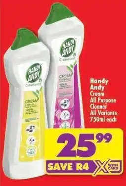 Shoprite HANDY ANDY CREAM ALL PURPOSE CLEANER all variants 750ml each offer
