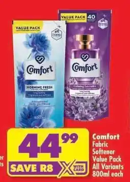 Shoprite Comfort Fabric Softener Value Pack offer
