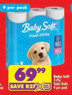 Shoprite Baby Soft 2-Ply Toilet Rolls 9 per pack offer