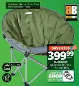 Checkers BushBaby Mushroom Chair offer