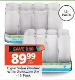 Checkers Hyper Value Zombie Willie Glassware Set offer