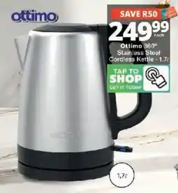 Checkers Ottimo 360° Stainless Steel Cordless Kettle offer