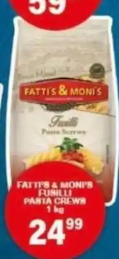 Giant Hyper FATTI'S & MONI'S FUSILLI PASTA CREWS offer