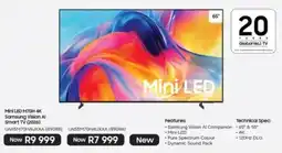 Hirsch's Mini LED M70H 4K Samsung Vision AI Smart TV offer