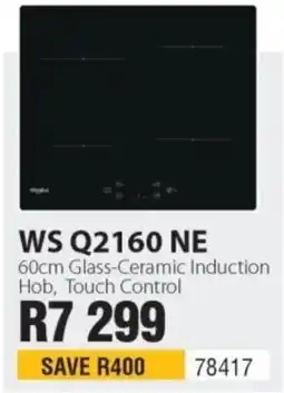 Hirsch's WS Q2160 NE 60cm Glass-Ceramic Induction Hob, Touch Control offer