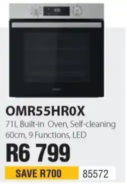 Hirsch's OMR55HR0X 71L Built-in Oven, Self-cleaning 60cm, 9 Functions, LED offer