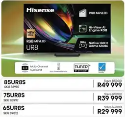 Hirsch's Hisense RGB MiniLED UR8 offer