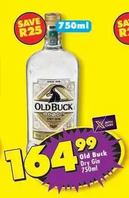 Shoprite Old Buck Dry Gin 750ml offer